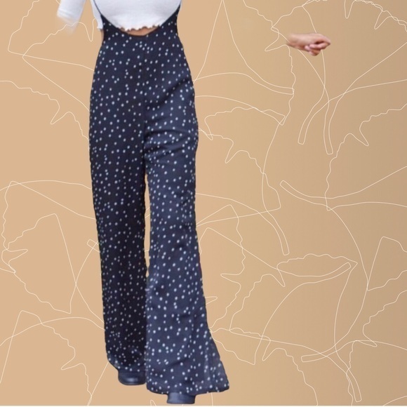 Honey Punch Pants - Honey Punch Black Star Print Jumpsuit